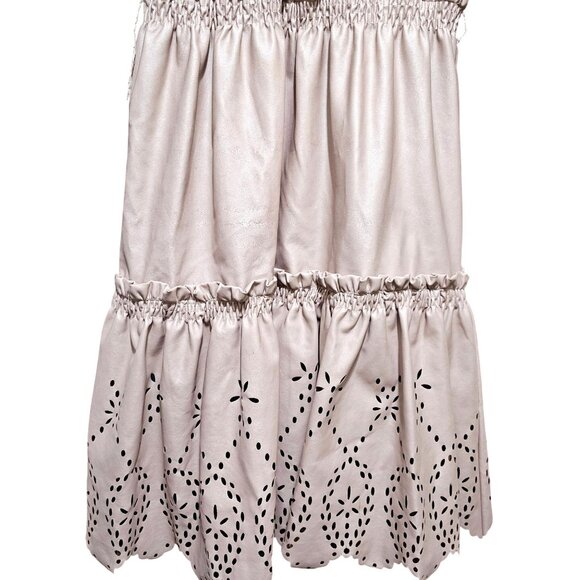 Melange Girl Long-Sleeve Black & Pink Dress With Eyelet Design Size 18 - Picture 7 of 10